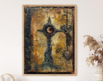 Occult Book Illustration Print: Enigmatic Magic Wall Art