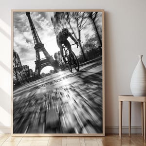 Impression photo du Tour de France, oeuvre d'art vintage de course cycliste, décoration murale pour les amateurs de sport, cadeau unique pour cycliste