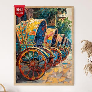 Bangladesh Rickshaw Art Print: Vibrant Bengali Folk Art