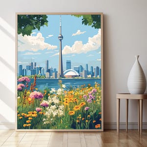 CN Tower Art Print, Toronto Skyline and Lake Ontario