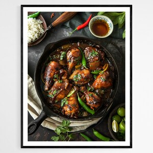 Chicken Adobo Dish Print - Gourmet Filipino Food Photo - Dining Room Art - Culinary Lover Gift