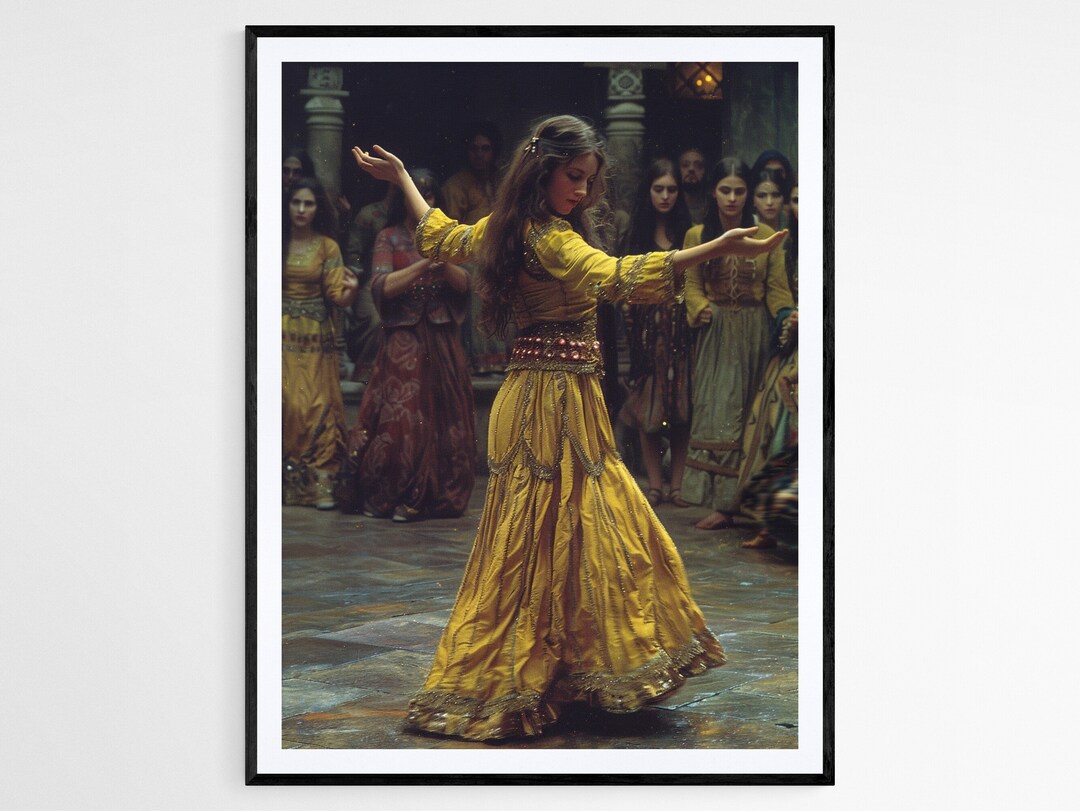 Exquisite Ottoman Belly Dancer Print, Authentic Cultural Wall Art ...