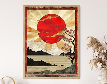 花札アートプリント、日本の桜のイメージ - Etsy 日本