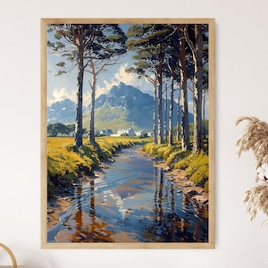 Serene Westport Landscape Art, Irish Countryside Painting, Coastal Scene, Irish Small Towns, Scenic Nature Artwork, Ireland Wall Decor