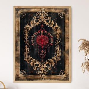 Impresión de obra de arte del tarot elemental, diseño de cartas inspirado en la naturaleza, decoración de habitación de curación holística, regalo para practicantes paganos