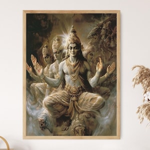 Bhagavad Gita Inspired Artwork, Traditional Text Art Print, Perfect for Spiritual Decor, Hindu Gift