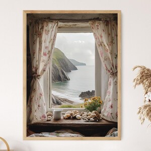 Dingle Peninsula Open Window View Art Print, Coastal Irish Decor Poster