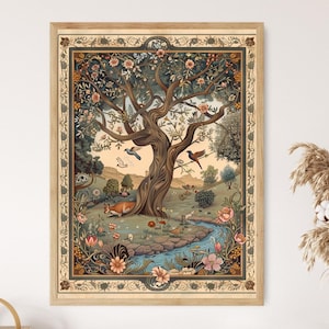 Póster de la carta del Tarot del Jardín del Edén, arte misticista contemporáneo, mejora de la guarida zen, regalo espiritualista de moda