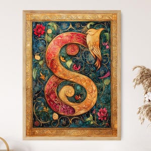 Vangeli di Lindisfarne, manoscritto anglosassone, stampa artistica di calligrafia medievale