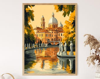Padua Veneto Fine Art Print, Prato della Valle Painting, Historic Italy Wall Art