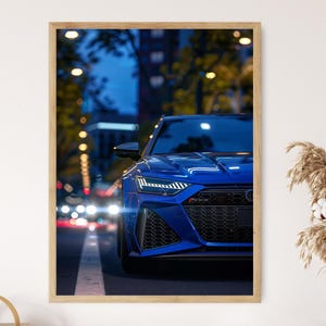 Impresión fotográfica del coche Audi RS6, impresionante decoración de pared, un gran regalo para los fanáticos de los automóviles