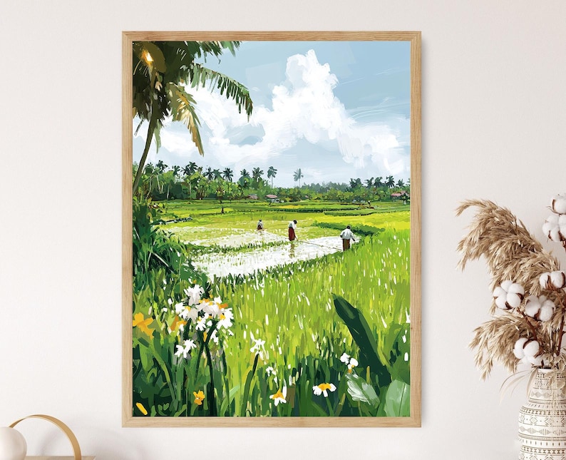 Bogra Rice Fields Art Print, Bangladesh Farming Landscape - Etsy