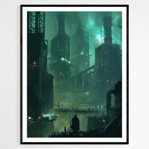 Dystopische Universe Art Print, suggestief Sci-Fi decor, ideaal voor eclectische interieurs, doordacht cadeau voor dagdromers
