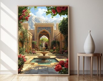 Persian Garden Art Print, Tranquil Iranian Scenery - Etsy