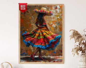 Arte de Palenquera colombiana, pintura latina colorida