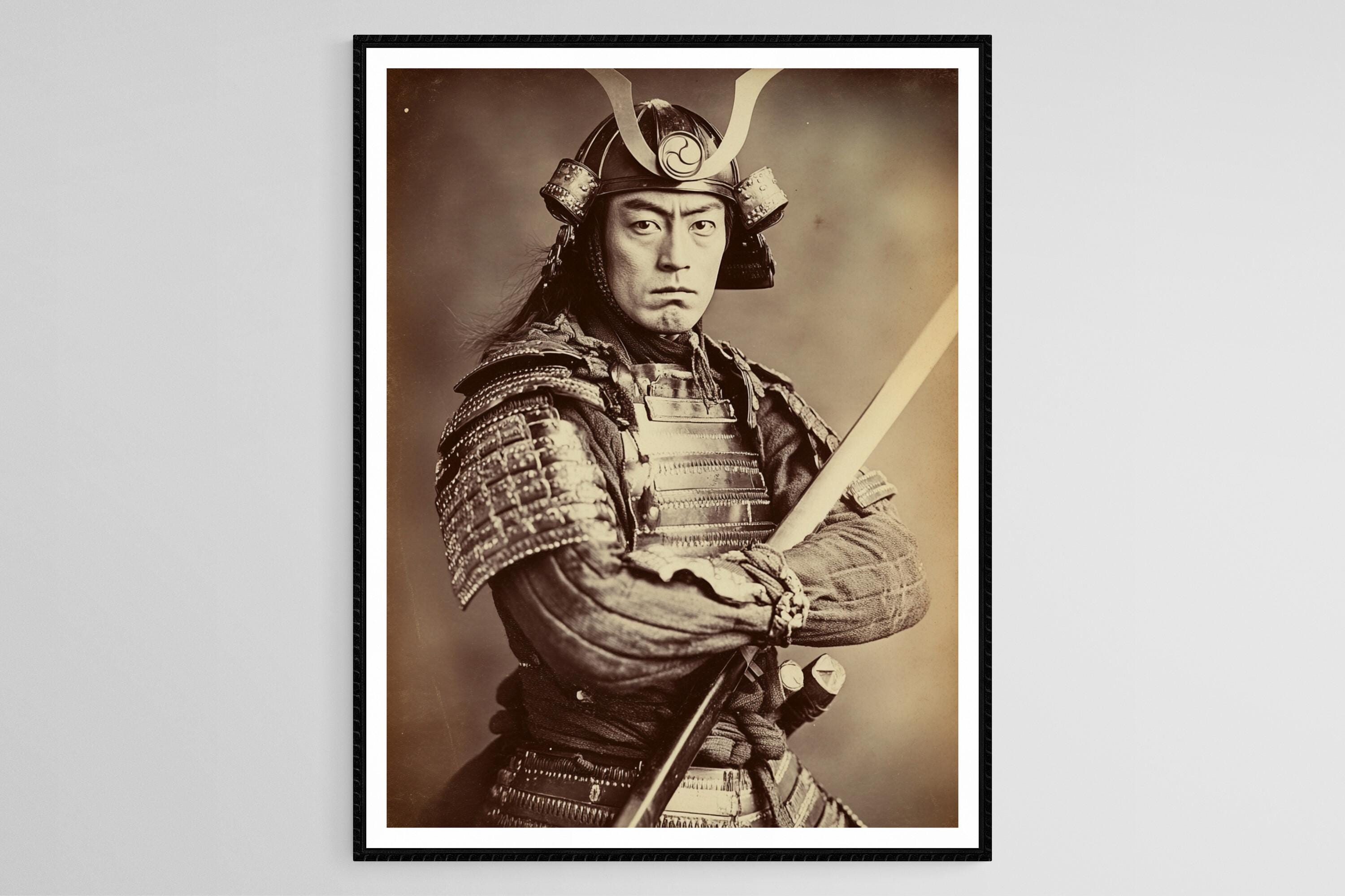 明治時代の侍の肖像画アートプリント、ヴィンテージセピア写真 - Etsy 日本
