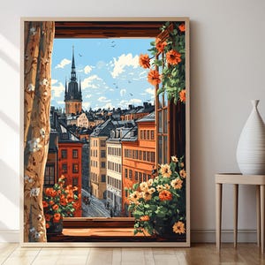 Impresión de arte de Estocolmo Gamla Stan, cartel de decoración del patrimonio escandinavo