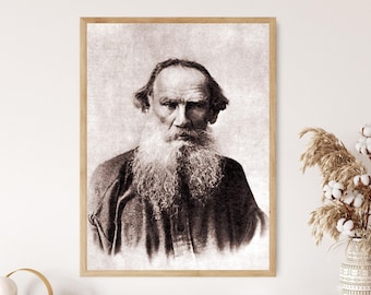 Leo Tolstoy Vintage Portrait Art Print: Russian Author Photography, Classic Literary Wall Décor