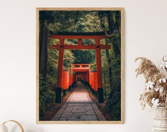 Kyoto Fushimi Inari Shrine Art Print, Japan, Red Torii Gates - Etsy