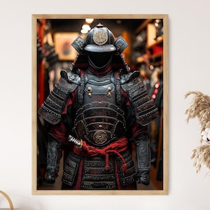 Japanese Shogun Armor Poster, Traditional Samurai Display