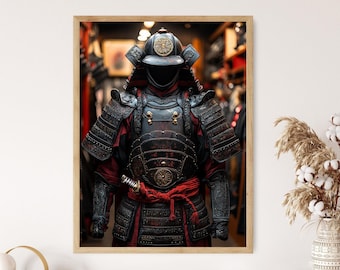 Japanese Shogun Armor Poster, Traditional Samurai Display