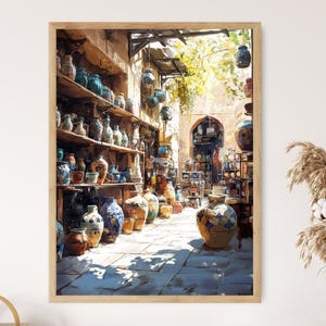 Raqqa Pottery Shop Kunstdruck, traditionelles syrisches Dekor-Poster
