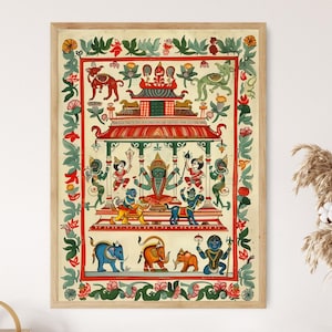 Exquisite Patachitra Painting, Vibrant Orissa Folk Art, Ideal for Living Room, Thoughtful Anniversary Gift