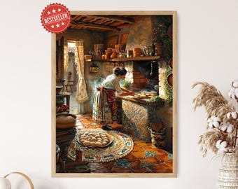 Rustic Mexican Kitchen Print, Cocina Artwork, Mexican Restaurant Decor
