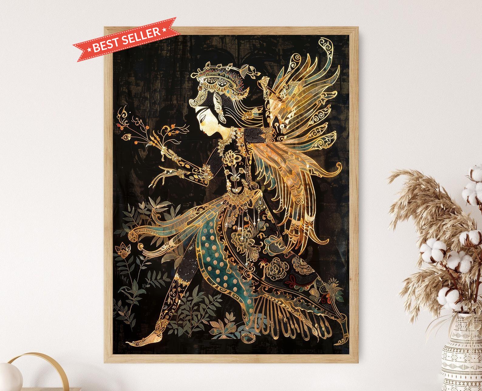 インドネシア】☆ワヤン・クリ☆ハンドペイント☆布絵☆額入り