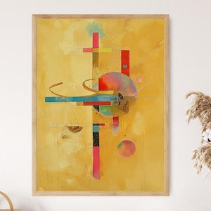 Inspired by Wassily Kandinsky, Colorful Art Print, Living Room Statement Piece, Birthday Gift for Artists