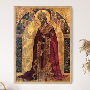 Konstantin VI, byzantinische Ikonendruck - spirituelle christliche Kunst, ruhiges Gebet, Raumdekor, Taufgeschenk