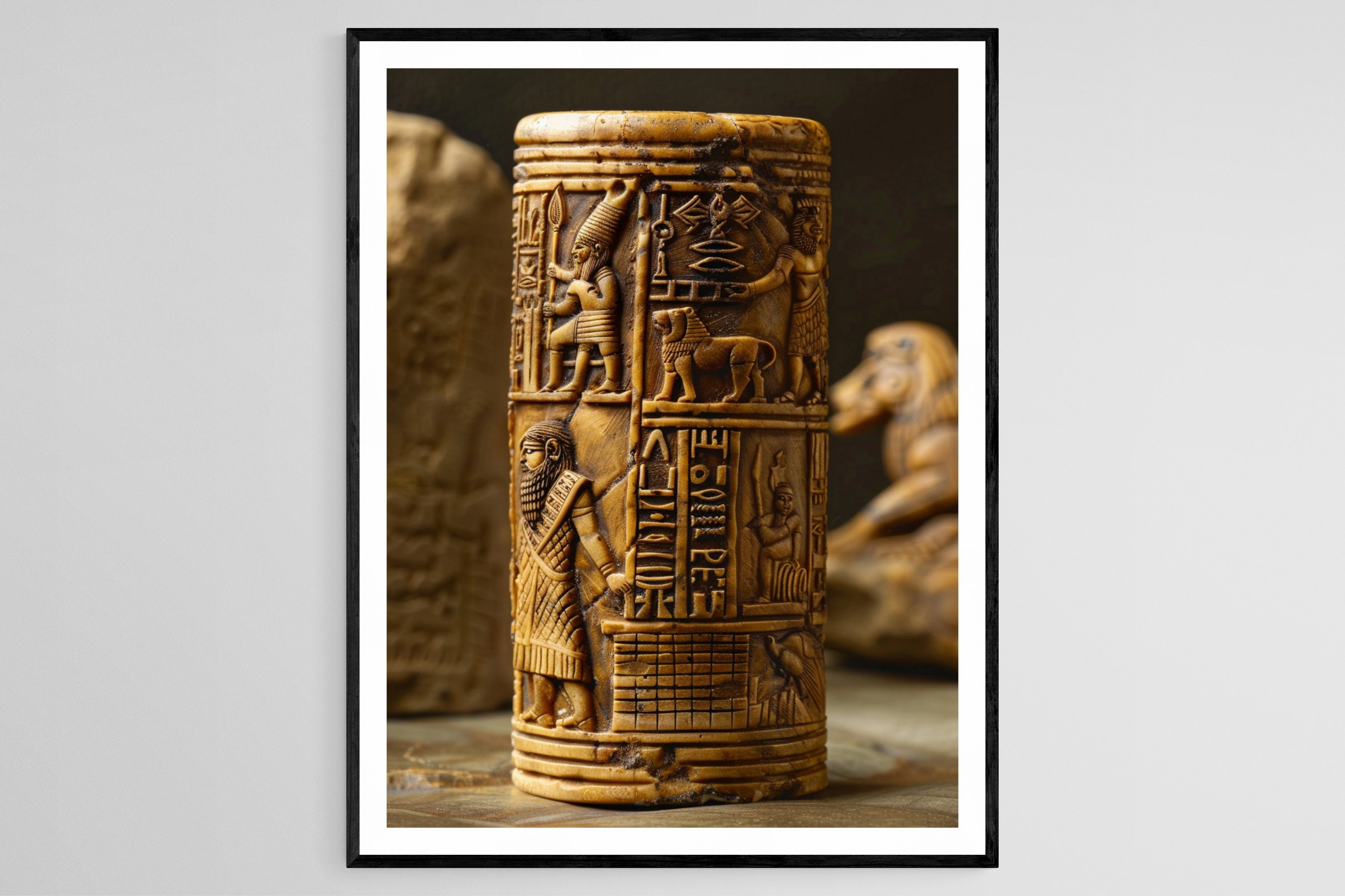 バビロニアの円筒印章、楔形文字、古代の遺物、メソポタミアのシンボル