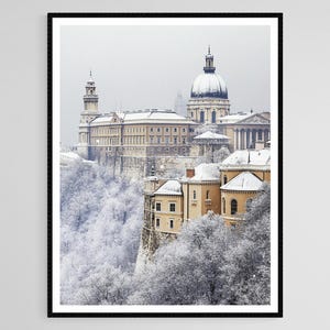 Buda Castle Winter Art Print, Budapest Landscape, Hungarian Wall Art