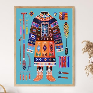 Sami Culture Art Print, Indigenous Norwegian Art