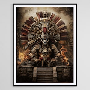Aztec God Tezcatlipoca Giclee Print, Deity Of The Toltec Peoples