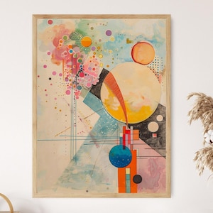 Colorful Kandinsky Print, Abstract Artistic Wall Decor for Home or Office, Modern Expressionist Style, Unique Anniversary Gift Poster
