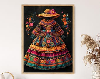 Illustrazione di cappello peruviano Pollera e Chullo, design di