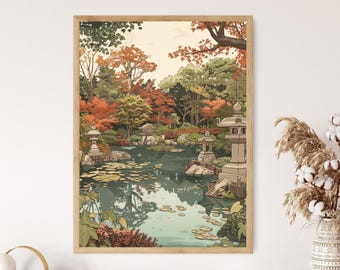 吉田博 — 春の温泉 | 日本の木版画（新版画） - Etsy 日本