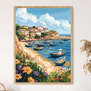 Gaza Fishing Village Art Print, Palestinian Coastal Life