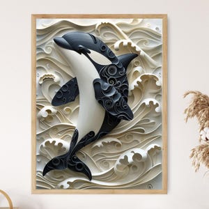 Orca Art Print Print- High-Quality Wildlife Wall Decor - Perfect Ocean Lover&#39;s Gift