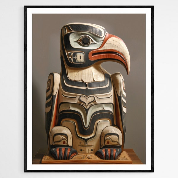 Haida Eagle Print - Powerful Symbolic Indigenous Art, Statement Piece for Home, Memorable Retirement Gift