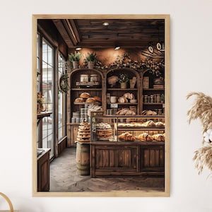 Impresión vintage de panadería francesa, arte de pastelería con encanto, hermoso detalle para la cocina, un regalo de inauguración considerado.