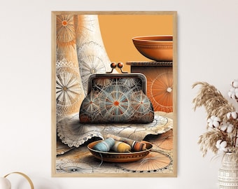 Nanduti Geldbörse Set, Paraguayische bestickte Spitze, heller Fine Art Print
