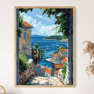 Dubrovnik Art Print, Vibrant Croatian Cityscape, Perfect for Home Decor, Ideal Travel Gift