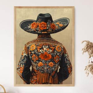 Ilustração de traje mexicano Rebozo e Charro, design de roupa tradicional