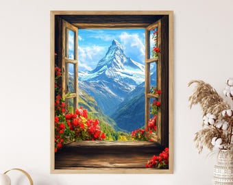 マッターホルン ピクニック ブランケット アートプリント、スイス