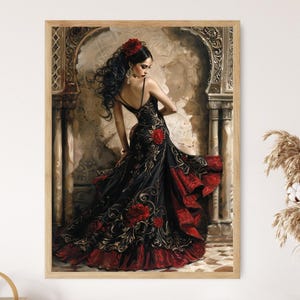 Flamenco Dancer Giclee Print, High-Quality Colorful Dance Art, Home Decor, Special Occasion Gift