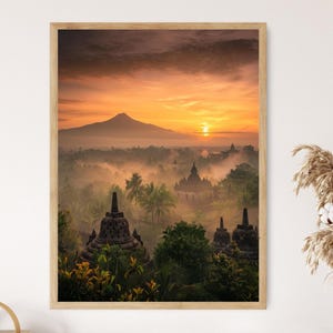 Borobudur Tempel Print: Indonesische Kulturkunst