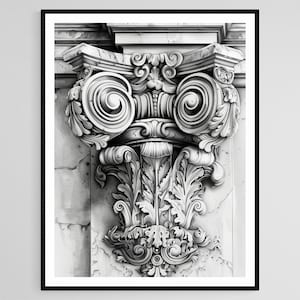 Baroque Architecture Illustration, Italian Ornate Designs