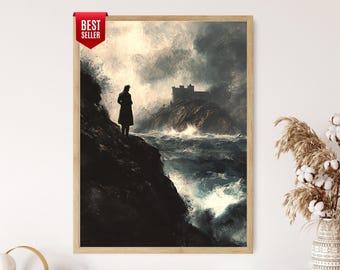 O Conde de Monte Cristo, Gravura Artística, Edmond Dantès e Castelo de If, Literatura Francesa
